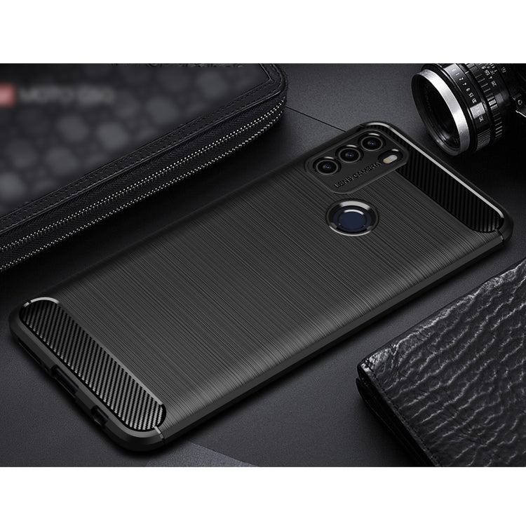 Brushed Texture Carbon Fiber TPU Case, For Motorola Moto G50, For Motorola Moto G60