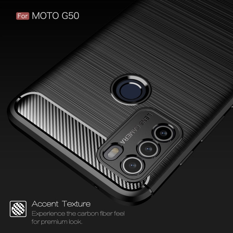 Brushed Texture Carbon Fiber TPU Case, For Motorola Moto G50, For Motorola Moto G60