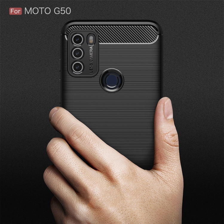 Brushed Texture Carbon Fiber TPU Case, For Motorola Moto G50, For Motorola Moto G60