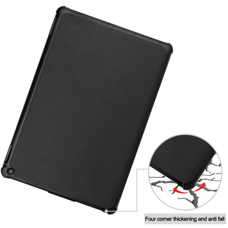 Custer Texture Horizontal Flip Leather Case with Three-folding Holder & Sleep / Wake-up Function, For Amazon Fire HD 10 (2021)