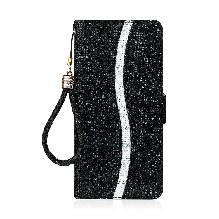 Glitter Powder Horizontal Flip Leather Case with Card Slots & Holder & Lanyard, For Samsung Galaxy A22 4G, For Samsung Galaxy A22 5G