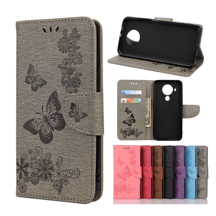 Butterflies Embossing Horizontal Flip Leather Case with Holder & Card Slots & Wallet, For Motorola Moto G30, For Nokia 5.4, For Xiaomi Redmi Note 10 Pro, For Xiaomi Redmi Note 10 5G, For Xiaomi Redmi Note 10, For Xiaomi Poco F3