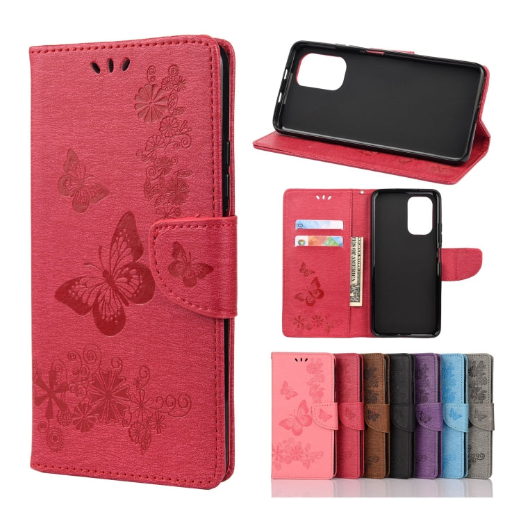 Butterflies Embossing Horizontal Flip Leather Case with Holder & Card Slots & Wallet, For Motorola Moto G30, For Nokia 5.4, For Xiaomi Redmi Note 10 Pro, For Xiaomi Redmi Note 10 5G, For Xiaomi Redmi Note 10, For Xiaomi Poco F3