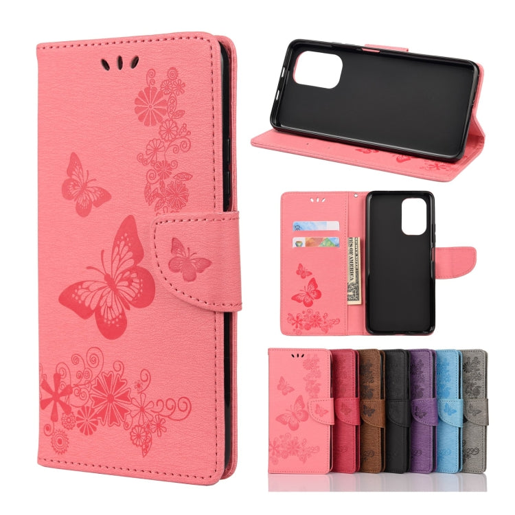 Butterflies Embossing Horizontal Flip Leather Case with Holder & Card Slots & Wallet, For Motorola Moto G30, For Nokia 5.4, For Xiaomi Redmi Note 10 Pro, For Xiaomi Redmi Note 10 5G, For Xiaomi Redmi Note 10, For Xiaomi Poco F3