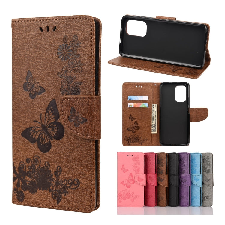 Butterflies Embossing Horizontal Flip Leather Case with Holder & Card Slots & Wallet, For Motorola Moto G30, For Nokia 5.4, For Xiaomi Redmi Note 10 Pro, For Xiaomi Redmi Note 10 5G, For Xiaomi Redmi Note 10, For Xiaomi Poco F3