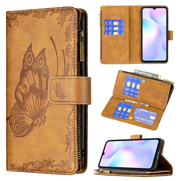 Flying Butterfly Embossing Pattern Zipper Horizontal Flip Leather Case with Holder & Card Slots & Wallet, For Xiaomi Redmi 9A, For Xiaomi Redmi 9C, For Xiaomi Redmi 9, For Xiaomi Redmi Note 10 Pro, For Xiaomi Redmi Note 9 Pro Max                       ...