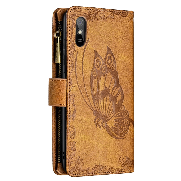 Flying Butterfly Embossing Pattern Zipper Horizontal Flip Leather Case with Holder & Card Slots & Wallet, For Xiaomi Redmi 9A, For Xiaomi Redmi 9C, For Xiaomi Redmi 9, For Xiaomi Redmi Note 10 Pro, For Xiaomi Redmi Note 9 Pro Max                       ...