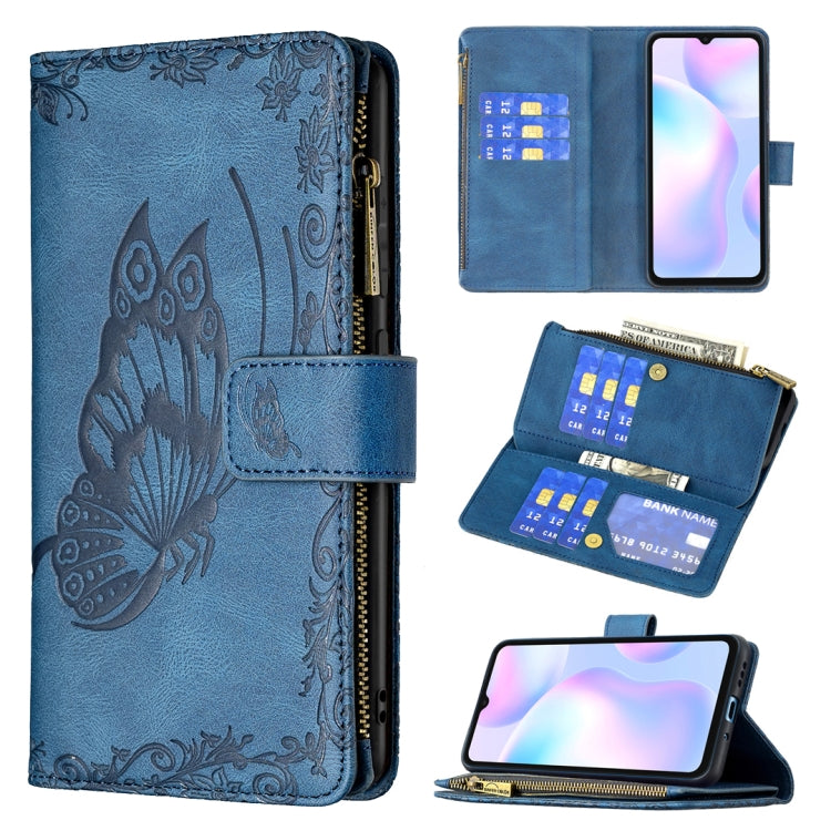 Flying Butterfly Embossing Pattern Zipper Horizontal Flip Leather Case with Holder & Card Slots & Wallet, For Xiaomi Redmi 9A, For Xiaomi Redmi 9C, For Xiaomi Redmi 9, For Xiaomi Redmi Note 10 Pro, For Xiaomi Redmi Note 9 Pro Max                       ...