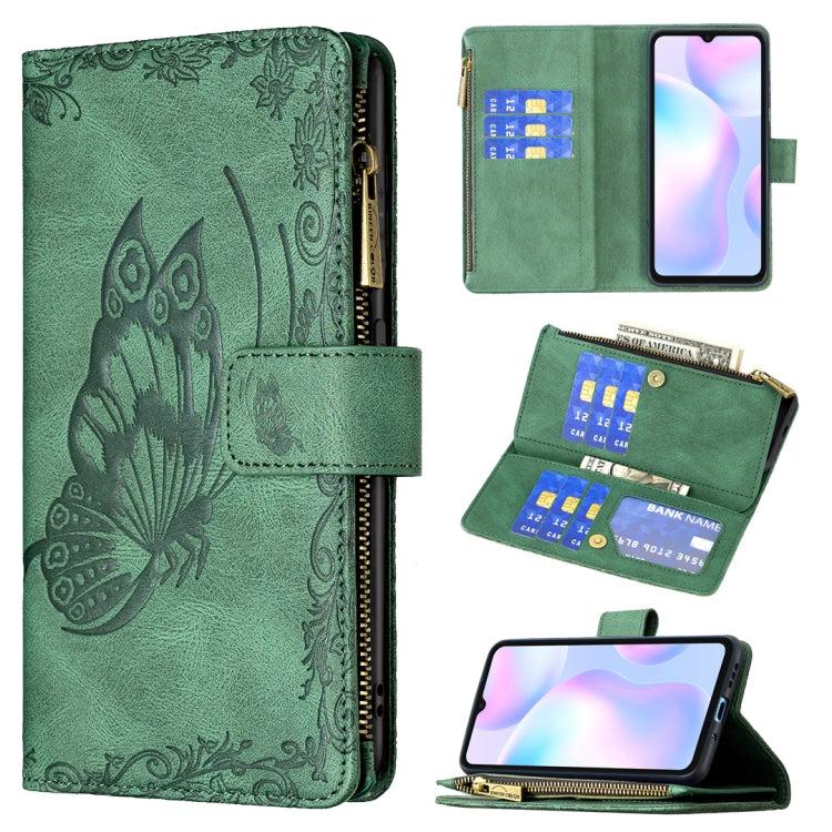 Flying Butterfly Embossing Pattern Zipper Horizontal Flip Leather Case with Holder & Card Slots & Wallet, For Xiaomi Redmi 9A, For Xiaomi Redmi 9C, For Xiaomi Redmi 9, For Xiaomi Redmi Note 10 Pro, For Xiaomi Redmi Note 9 Pro Max                       ...