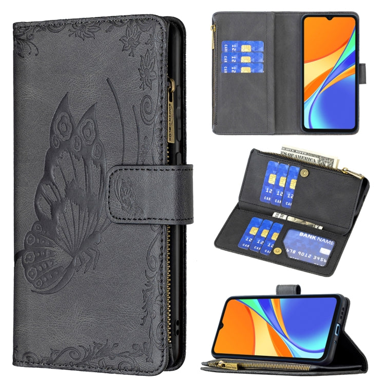 Flying Butterfly Embossing Pattern Zipper Horizontal Flip Leather Case with Holder & Card Slots & Wallet, For Xiaomi Redmi 9A, For Xiaomi Redmi 9C, For Xiaomi Redmi 9, For Xiaomi Redmi Note 10 Pro, For Xiaomi Redmi Note 9 Pro Max                       ...