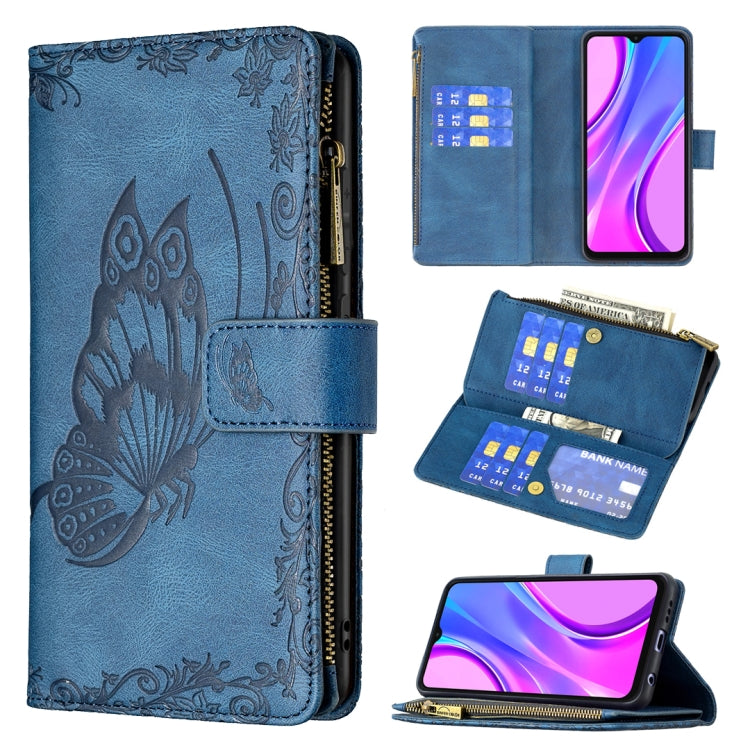 Flying Butterfly Embossing Pattern Zipper Horizontal Flip Leather Case with Holder & Card Slots & Wallet, For Xiaomi Redmi 9A, For Xiaomi Redmi 9C, For Xiaomi Redmi 9, For Xiaomi Redmi Note 10 Pro, For Xiaomi Redmi Note 9 Pro Max                       ...