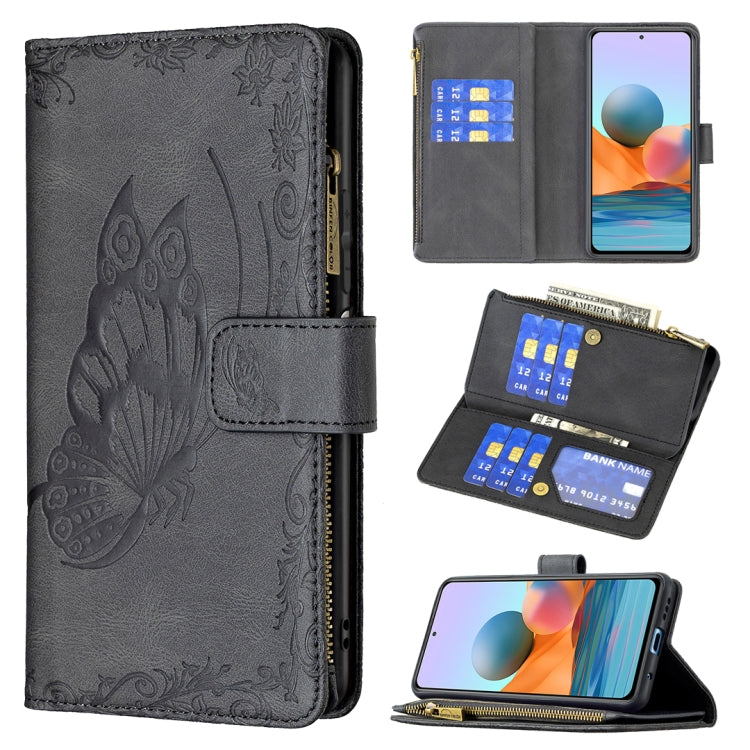 Flying Butterfly Embossing Pattern Zipper Horizontal Flip Leather Case with Holder & Card Slots & Wallet, For Xiaomi Redmi 9A, For Xiaomi Redmi 9C, For Xiaomi Redmi 9, For Xiaomi Redmi Note 10 Pro, For Xiaomi Redmi Note 9 Pro Max                       ...