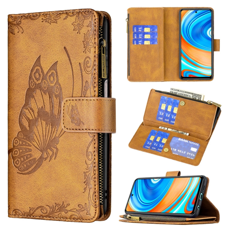 Flying Butterfly Embossing Pattern Zipper Horizontal Flip Leather Case with Holder & Card Slots & Wallet, For Xiaomi Redmi 9A, For Xiaomi Redmi 9C, For Xiaomi Redmi 9, For Xiaomi Redmi Note 10 Pro, For Xiaomi Redmi Note 9 Pro Max, For Xiaomi Redmi Note...