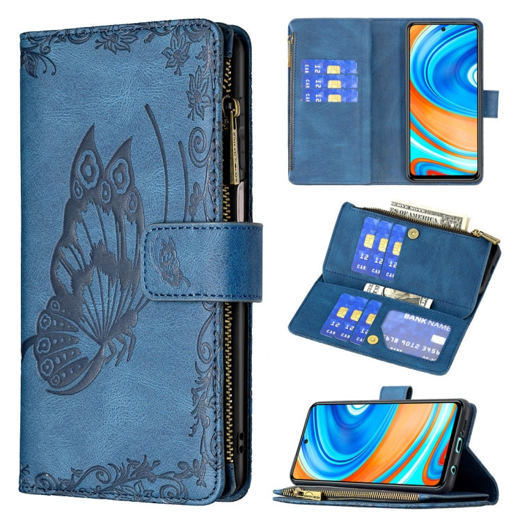 Flying Butterfly Embossing Pattern Zipper Horizontal Flip Leather Case with Holder & Card Slots & Wallet, For Xiaomi Redmi 9A, For Xiaomi Redmi 9C, For Xiaomi Redmi 9, For Xiaomi Redmi Note 10 Pro, For Xiaomi Redmi Note 9 Pro Max, For Xiaomi Redmi Note...