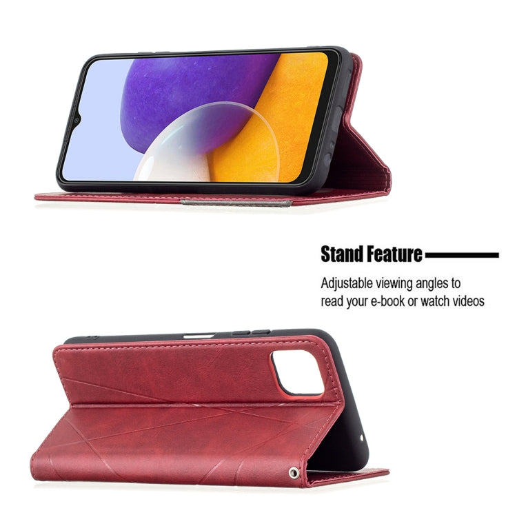 Rhombus Texture Horizontal Flip Magnetic Leather Case with Holder & Card Slots, For Samsung Galaxy A22 5G, For Samsung Galaxy A82 5G