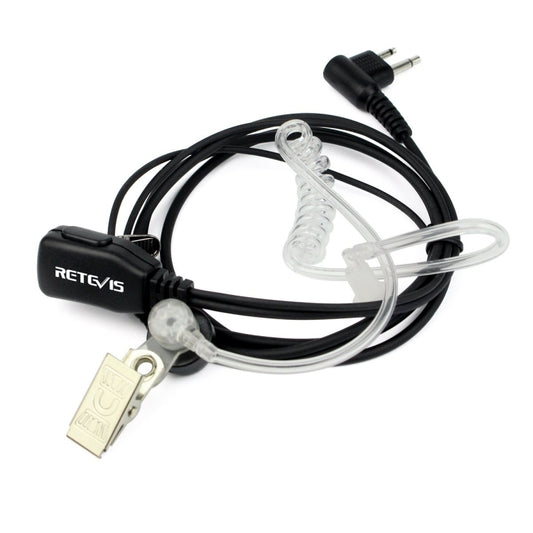 RETEVIS C9025 M 2 Pin PTT Air guide Noise Reduction Covert Acoustic Tube Earphone Microphone, C9025