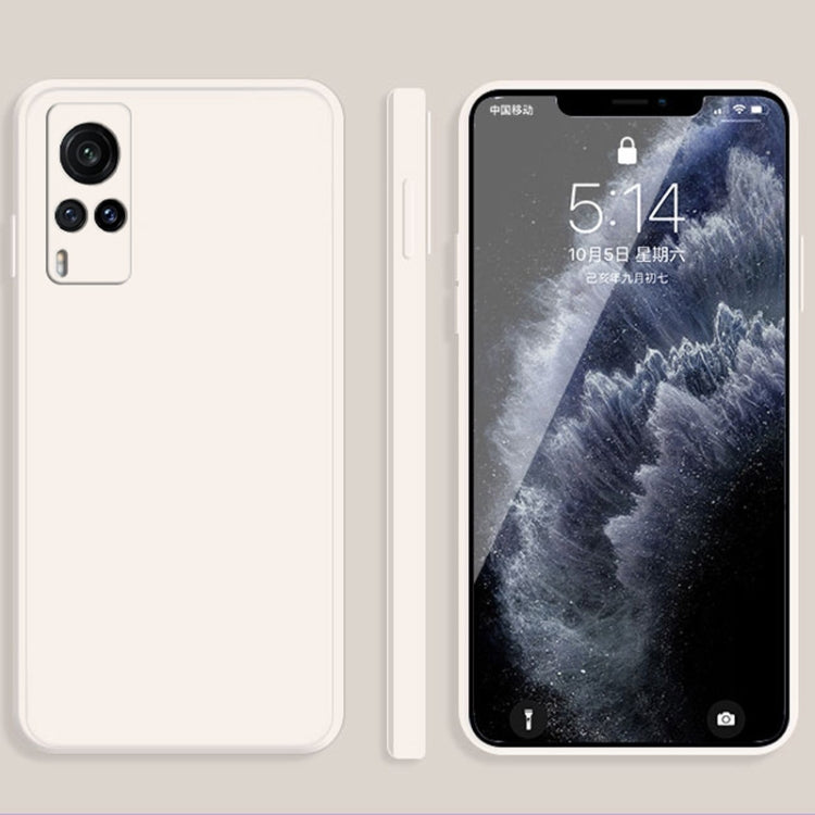 Solid Color Imitation Liquid Silicone Straight Edge Dropproof Full Coverage Protective Case, For vivo X60, For vivo X60 Pro