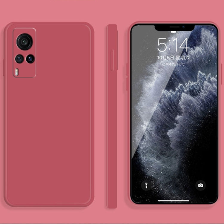 Solid Color Imitation Liquid Silicone Straight Edge Dropproof Full Coverage Protective Case, For vivo X60, For vivo X60 Pro