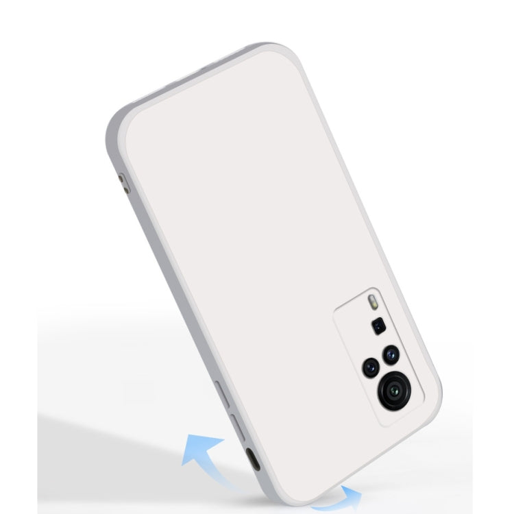 Solid Color Imitation Liquid Silicone Straight Edge Dropproof Full Coverage Protective Case, For vivo X60 Pro
