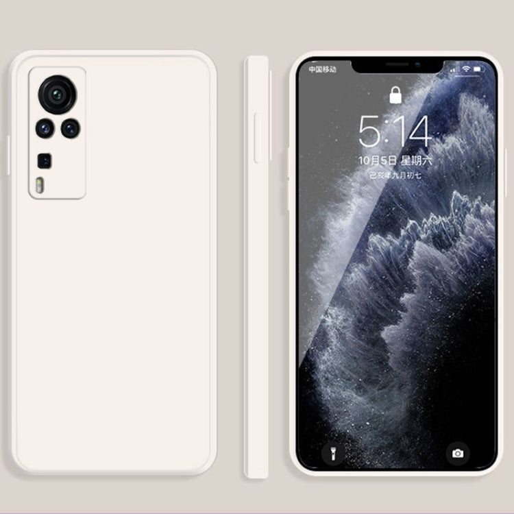 Solid Color Imitation Liquid Silicone Straight Edge Dropproof Full Coverage Protective Case, For vivo X60 Pro