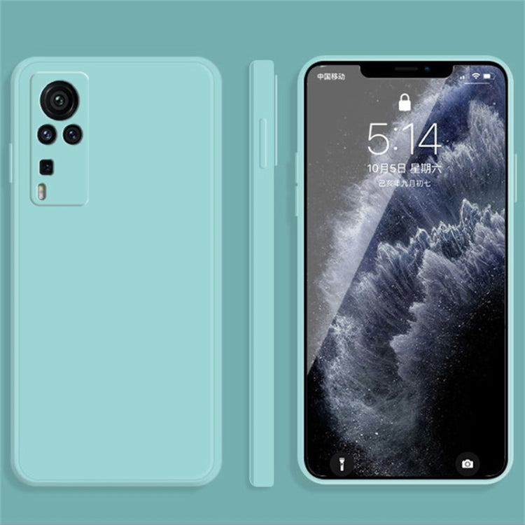 Solid Color Imitation Liquid Silicone Straight Edge Dropproof Full Coverage Protective Case, For vivo X60 Pro