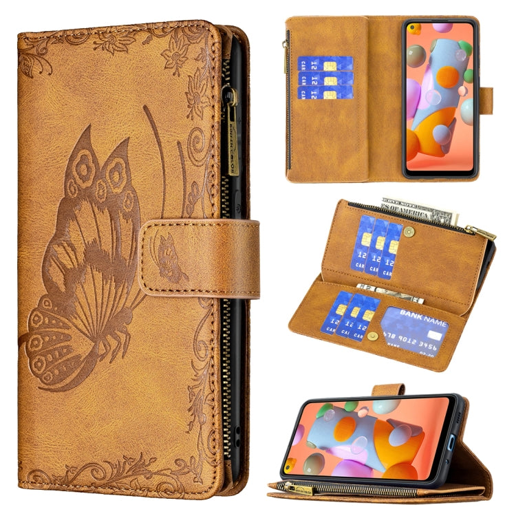 Flying Butterfly Embossing Pattern Zipper Horizontal Flip Leather Case with Holder & Card Slots & Wallet, For Samsung Galaxy A02s, For Samsung Galaxy A02, For Samsung Galaxy A11, For Samsung Galaxy A12, For Samsung Galaxy A21s, For Samsung Galaxy A21  ...