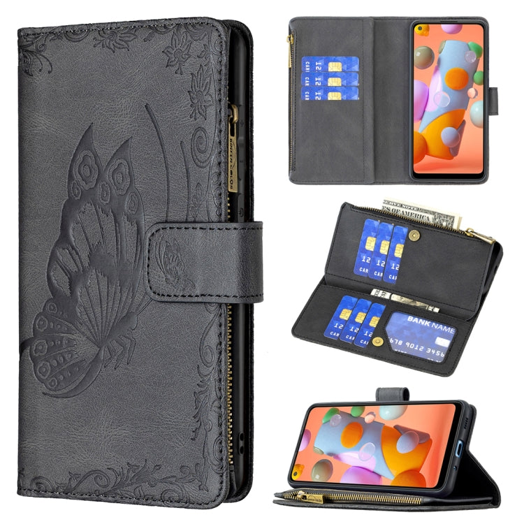 Flying Butterfly Embossing Pattern Zipper Horizontal Flip Leather Case with Holder & Card Slots & Wallet, For Samsung Galaxy A02s, For Samsung Galaxy A02, For Samsung Galaxy A11, For Samsung Galaxy A12, For Samsung Galaxy A21s, For Samsung Galaxy A21  ...