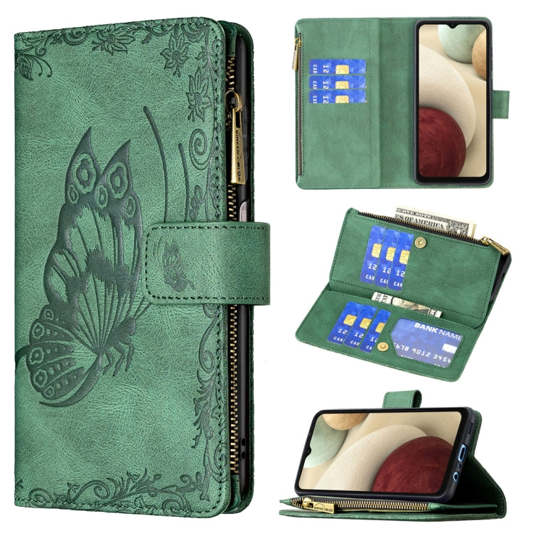 Flying Butterfly Embossing Pattern Zipper Horizontal Flip Leather Case with Holder & Card Slots & Wallet, For Samsung Galaxy A02s, For Samsung Galaxy A02, For Samsung Galaxy A11, For Samsung Galaxy A12, For Samsung Galaxy A21s, For Samsung Galaxy A21  ...
