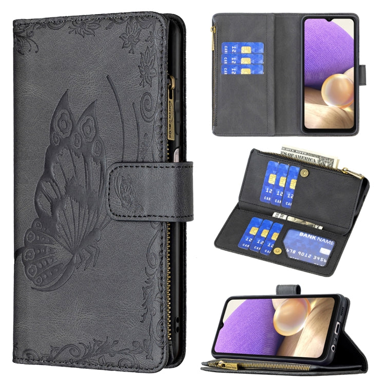 Flying Butterfly Embossing Pattern Zipper Horizontal Flip Leather Case with Holder & Card Slots & Wallet, For Samsung Galaxy A02s, For Samsung Galaxy A02, For Samsung Galaxy A11, For Samsung Galaxy A12, For Samsung Galaxy A21s, For Samsung Galaxy A21  ...