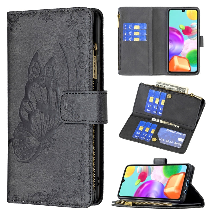 Flying Butterfly Embossing Pattern Zipper Horizontal Flip Leather Case with Holder & Card Slots & Wallet, For Samsung Galaxy A02s, For Samsung Galaxy A02, For Samsung Galaxy A11, For Samsung Galaxy A12, For Samsung Galaxy A21s, For Samsung Galaxy A21  ...