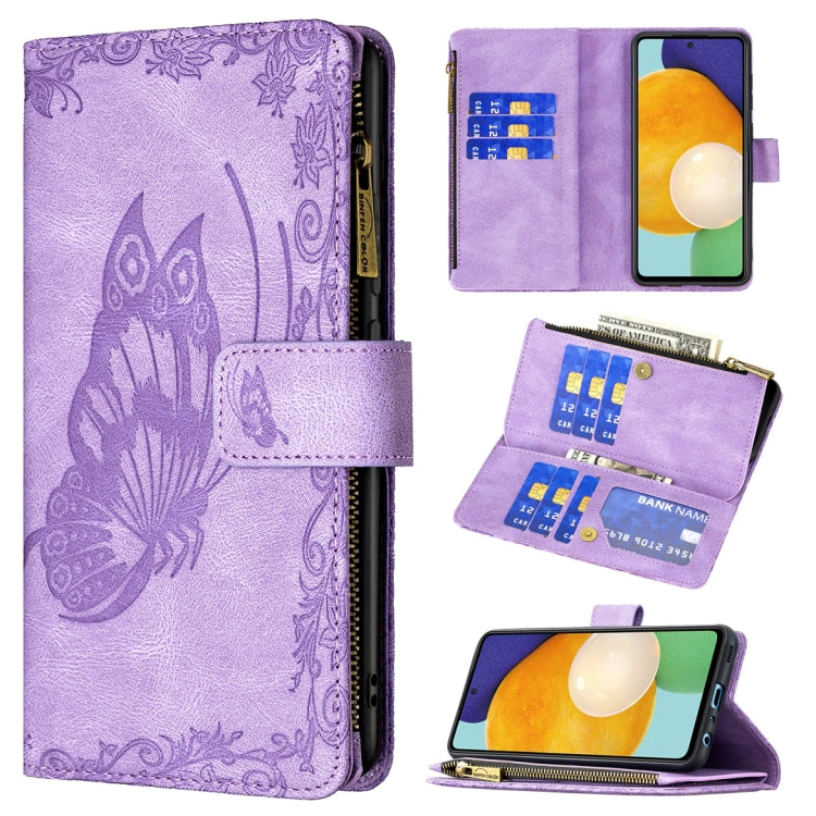 Flying Butterfly Embossing Pattern Zipper Horizontal Flip Leather Case with Holder & Card Slots & Wallet, For Samsung Galaxy A51 4G, For Samsung Galaxy A52 4G / 5G, For Samsung Galaxy A71 4G, For Samsung Galaxy A72 4G / 5G, For Samsung Galaxy S20      ...
