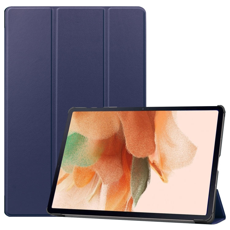 Custer Texture Horizontal Flip Leather Case with Three-folding Holder & Sleep / Wake-up Function, For Samsung Galaxy Tab S7 Lite T730 / T735