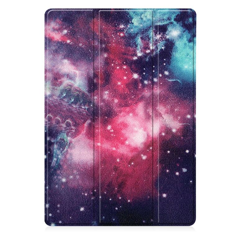 Custer Painted TPU Smart Tablet Leather Case with Sleep / Wake-up Function & 3-Fold Holder & Pen Slot, For Samsung Galaxy Tab S7 Lite T730