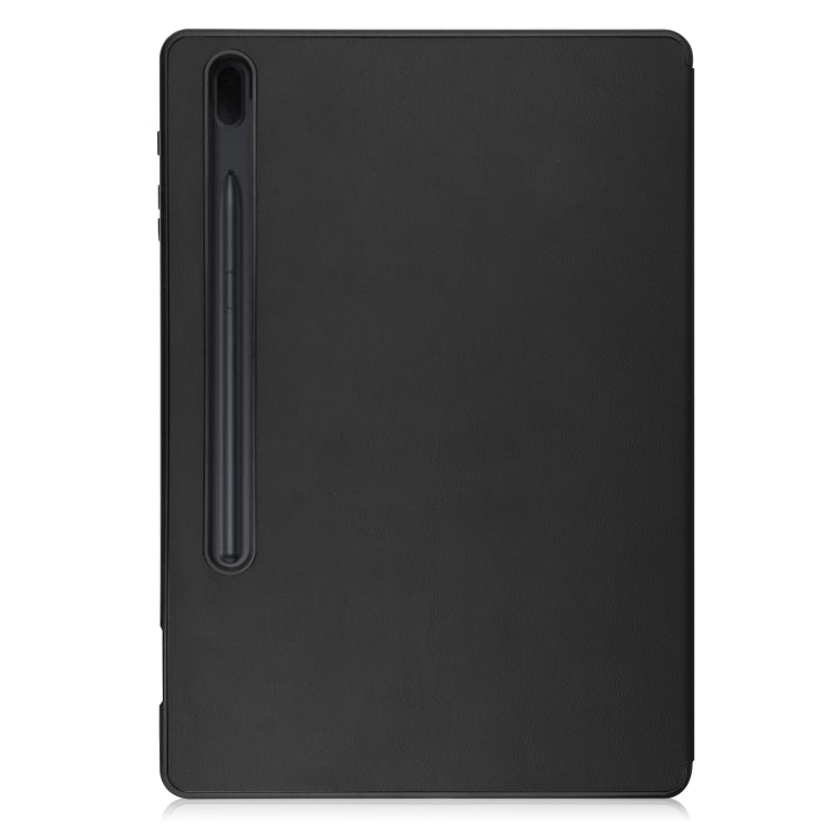 Custer Pattern Pure Color TPU Smart Tablet Holster with Sleep Function & 3-Fold Holder & Pen Slot, For Samsung Galaxy Tab S7 Lite T730 / T735