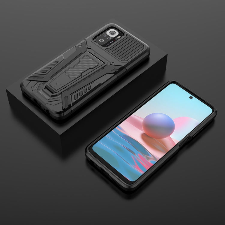War Chariot Series Armor All-inclusive Shockproof PC + TPU Protective Case with Invisible Holder, For Xiaomi Redmi Note 10 4G, For Xiaomi Redmi Note 10 Pro