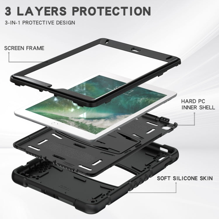3-Layer Protection  Screen Frame + PC + Silicone Shockproof Combination Case with Holder, For iPad 9.7 (2018) / (2017) / Air 2 / Pro 9.7, For iPad 10.2 2021 / 2020 / 2019, For iPad Pro 10.5 (2019) / (2017)