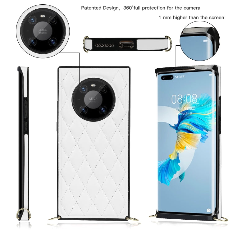 Elegant Rhombic Pattern Microfiber Leather +TPU Shockproof Case with Crossbody Strap Chain, For Huawei Mate 40 Pro, For Huawei Mate 20, For Huawei Mate 20 Lite, For Huawei Mate 20 Pro, For Huawei Mate 30, For Huawei P30 Pro, For Huawei P30 Lite        ...