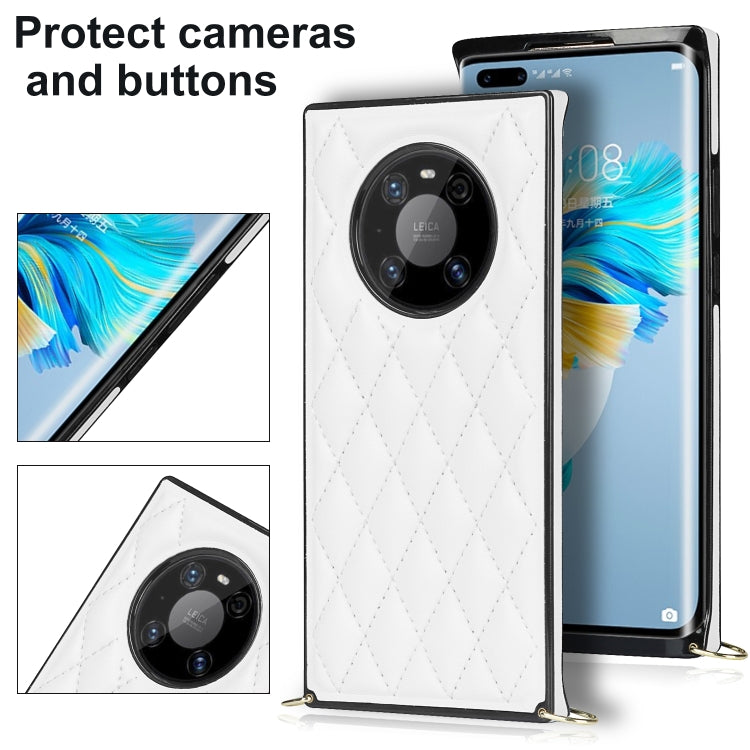 Elegant Rhombic Pattern Microfiber Leather +TPU Shockproof Case with Crossbody Strap Chain, For Huawei Mate 40 Pro, For Huawei Mate 20, For Huawei Mate 20 Lite, For Huawei Mate 20 Pro, For Huawei Mate 30, For Huawei P30 Pro, For Huawei P30 Lite        ...