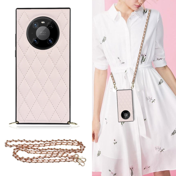 Elegant Rhombic Pattern Microfiber Leather +TPU Shockproof Case with Crossbody Strap Chain, For Huawei Mate 40 Pro, For Huawei Mate 20, For Huawei Mate 20 Lite, For Huawei Mate 20 Pro, For Huawei Mate 30, For Huawei P30 Pro, For Huawei P30 Lite        ...