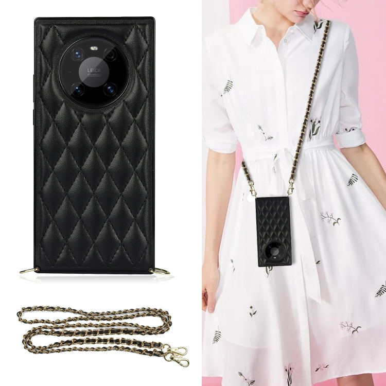 Elegant Rhombic Pattern Microfiber Leather +TPU Shockproof Case with Crossbody Strap Chain, For Huawei Mate 40 Pro, For Huawei Mate 20, For Huawei Mate 20 Lite, For Huawei Mate 20 Pro, For Huawei Mate 30, For Huawei P30 Pro, For Huawei P30 Lite        ...