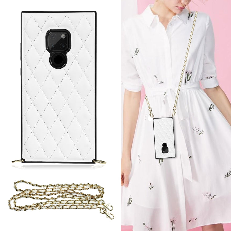 Elegant Rhombic Pattern Microfiber Leather +TPU Shockproof Case with Crossbody Strap Chain, For Huawei Mate 40 Pro, For Huawei Mate 20, For Huawei Mate 20 Lite, For Huawei Mate 20 Pro, For Huawei Mate 30, For Huawei P30 Pro, For Huawei P30 Lite        ...