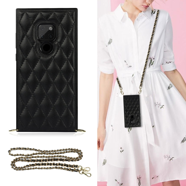 Elegant Rhombic Pattern Microfiber Leather +TPU Shockproof Case with Crossbody Strap Chain, For Huawei Mate 40 Pro, For Huawei Mate 20, For Huawei Mate 20 Lite, For Huawei Mate 20 Pro, For Huawei Mate 30, For Huawei P30 Pro, For Huawei P30 Lite        ...