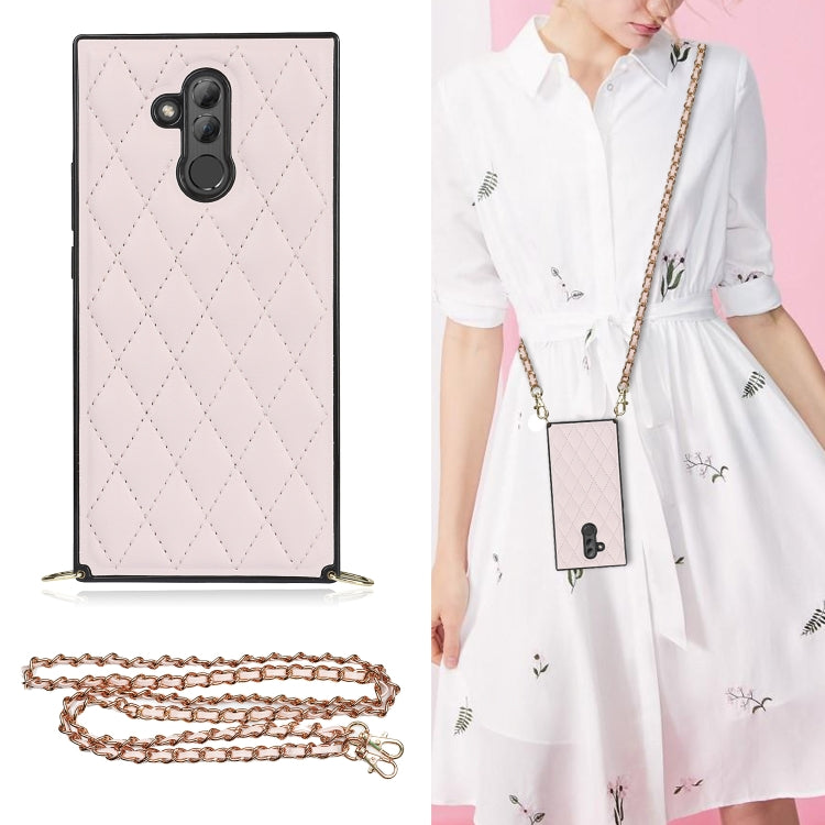 Elegant Rhombic Pattern Microfiber Leather +TPU Shockproof Case with Crossbody Strap Chain, For Huawei Mate 40 Pro, For Huawei Mate 20, For Huawei Mate 20 Lite, For Huawei Mate 20 Pro, For Huawei Mate 30, For Huawei P30 Pro, For Huawei P30 Lite        ...