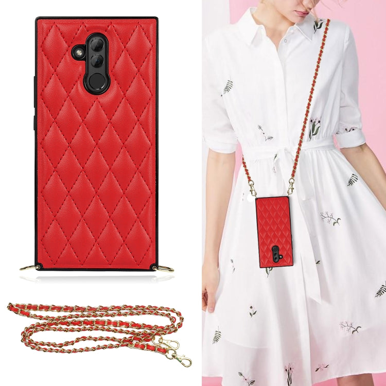 Elegant Rhombic Pattern Microfiber Leather +TPU Shockproof Case with Crossbody Strap Chain, For Huawei Mate 40 Pro, For Huawei Mate 20, For Huawei Mate 20 Lite, For Huawei Mate 20 Pro, For Huawei Mate 30, For Huawei P30 Pro, For Huawei P30 Lite        ...