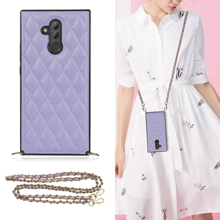 Elegant Rhombic Pattern Microfiber Leather +TPU Shockproof Case with Crossbody Strap Chain, For Huawei Mate 40 Pro, For Huawei Mate 20, For Huawei Mate 20 Lite, For Huawei Mate 20 Pro, For Huawei Mate 30, For Huawei P30 Pro, For Huawei P30 Lite        ...
