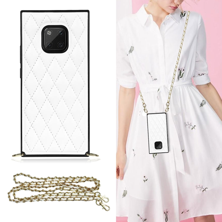 Elegant Rhombic Pattern Microfiber Leather +TPU Shockproof Case with Crossbody Strap Chain, For Huawei Mate 40 Pro, For Huawei Mate 20, For Huawei Mate 20 Lite, For Huawei Mate 20 Pro, For Huawei Mate 30, For Huawei P30 Pro, For Huawei P30 Lite        ...