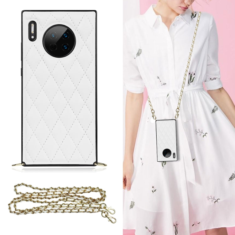Elegant Rhombic Pattern Microfiber Leather +TPU Shockproof Case with Crossbody Strap Chain, For Huawei Mate 40 Pro, For Huawei Mate 20, For Huawei Mate 20 Lite, For Huawei Mate 20 Pro, For Huawei Mate 30, For Huawei P30 Pro, For Huawei P30 Lite        ...