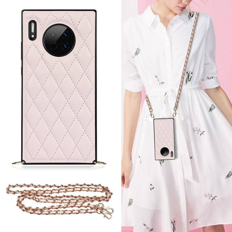 Elegant Rhombic Pattern Microfiber Leather +TPU Shockproof Case with Crossbody Strap Chain, For Huawei Mate 40 Pro, For Huawei Mate 20, For Huawei Mate 20 Lite, For Huawei Mate 20 Pro, For Huawei Mate 30, For Huawei P30 Pro, For Huawei P30 Lite        ...
