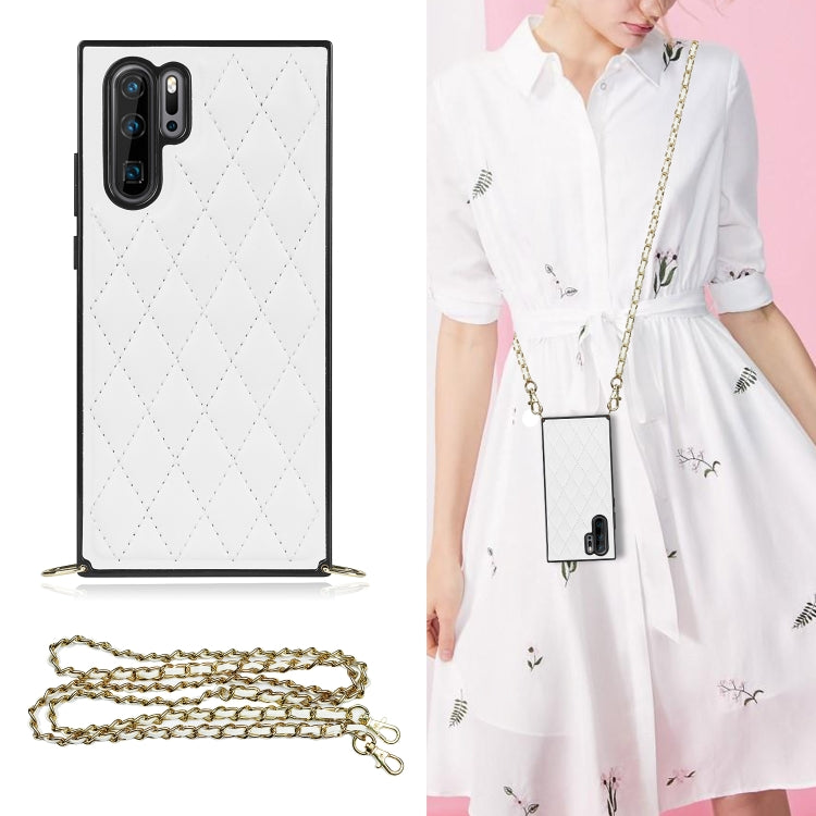 Elegant Rhombic Pattern Microfiber Leather +TPU Shockproof Case with Crossbody Strap Chain, For Huawei Mate 40 Pro, For Huawei Mate 20, For Huawei Mate 20 Lite, For Huawei Mate 20 Pro, For Huawei Mate 30, For Huawei P30 Pro, For Huawei P30 Lite        ...