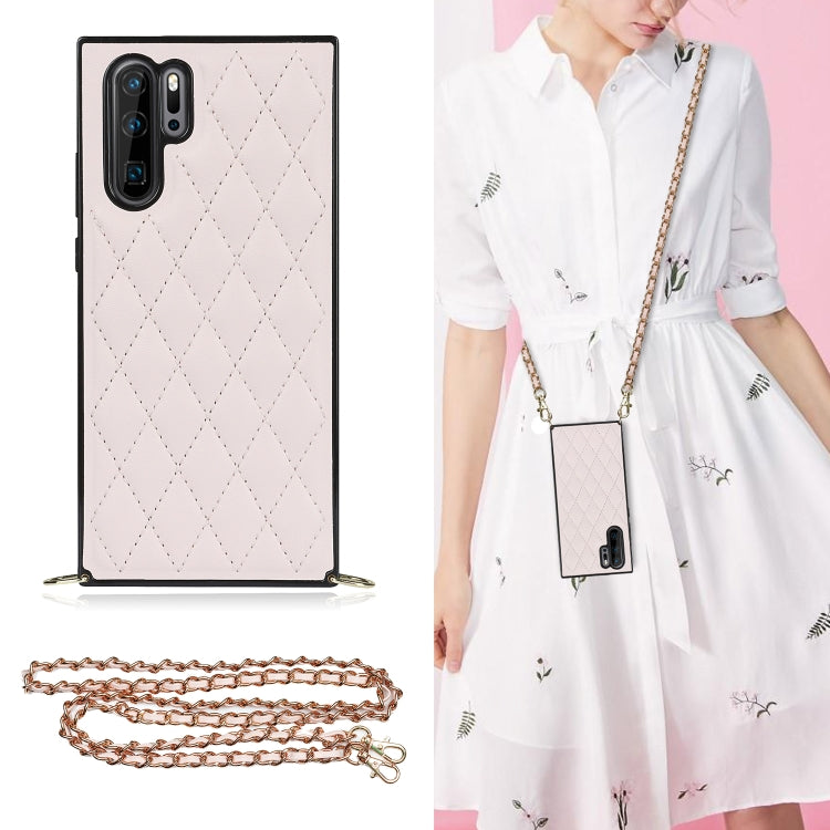 Elegant Rhombic Pattern Microfiber Leather +TPU Shockproof Case with Crossbody Strap Chain, For Huawei Mate 40 Pro, For Huawei Mate 20, For Huawei Mate 20 Lite, For Huawei Mate 20 Pro, For Huawei Mate 30, For Huawei P30 Pro, For Huawei P30 Lite        ...